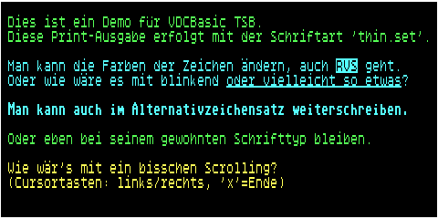 VDC-Textmodus mit eigenem Zeichensatz