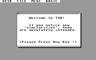 Screenshot of TSB running a demo program